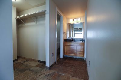 Tile floored interior